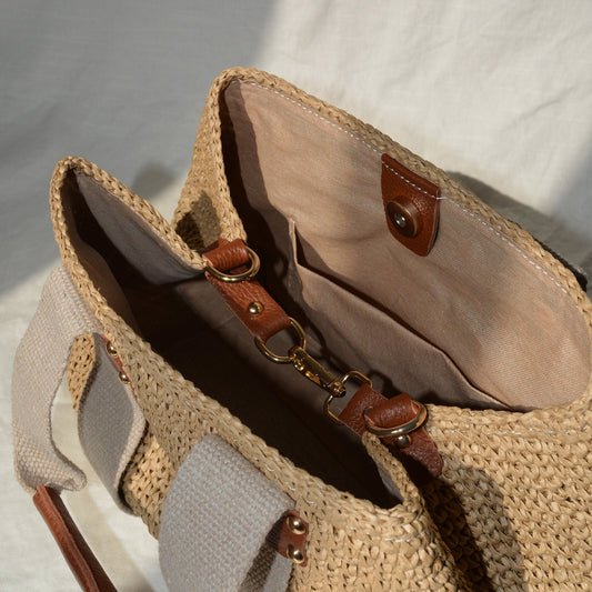 Crochet Raffia Purse - Natural Crossbody Handbag, Handwoven Summer Straw Bag, Wicker Handmade Purse Bag, Chic & Stylish Accessory Gifts
