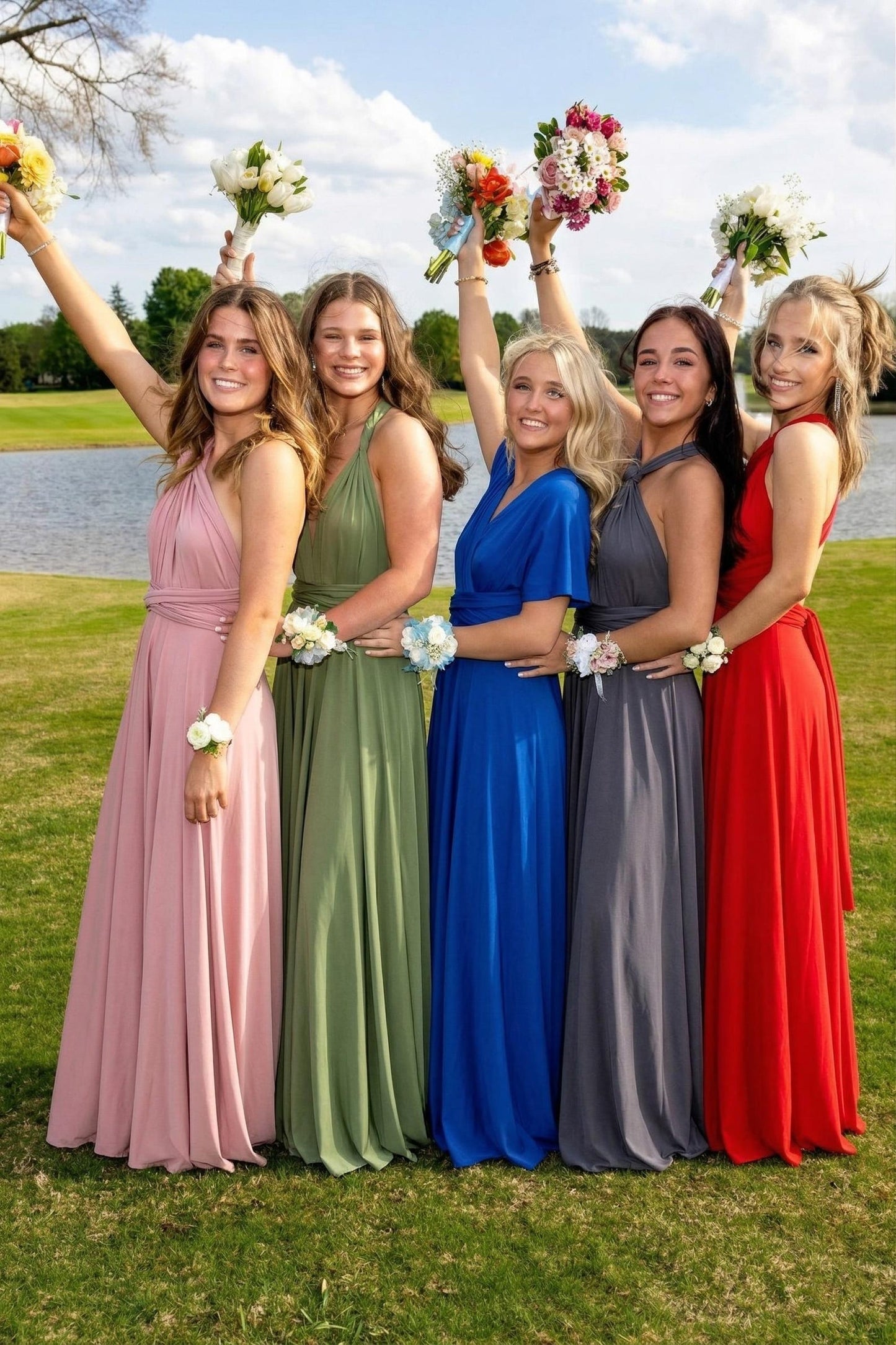 Elegant Graduation Gala Dress, Purple Infinity Wrap Gown, Senior Prom Night Dress,Multi-way Formal Wear for College Commencement,Photo Ready