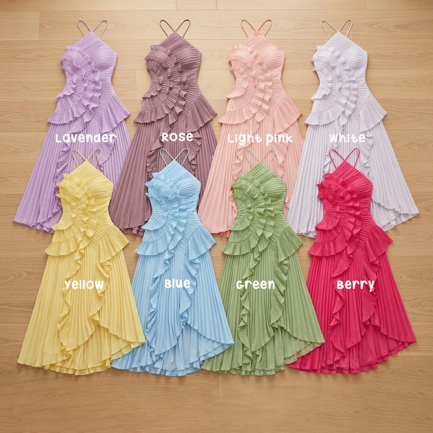 Bold Magenta Plisse Ruffle Gown Designer Style Halter Maxi Dress Avant Garde Pleated Evening Wear Sexy Sleeveless High Slit Birthday Dress
