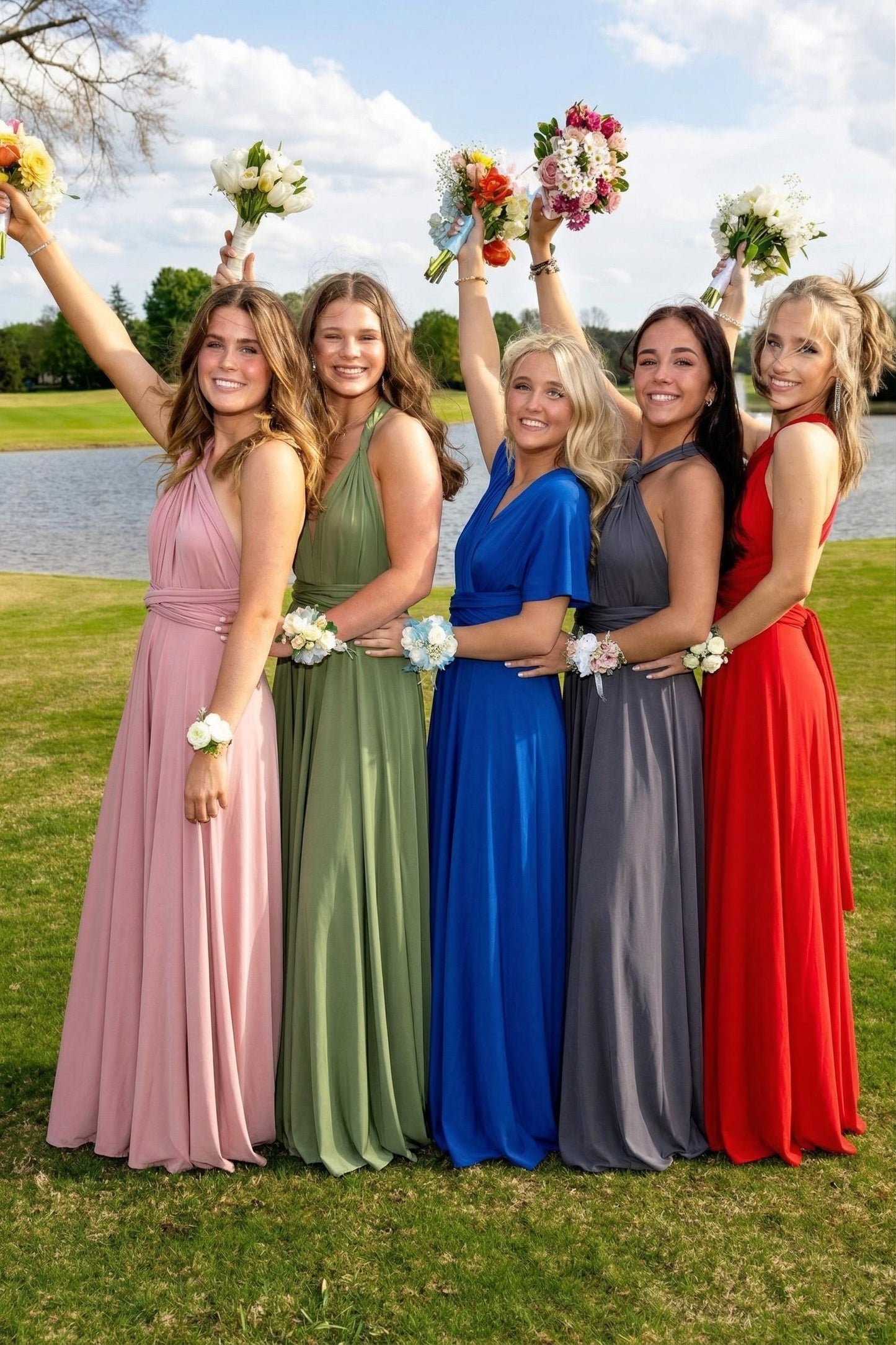 Elegant Graduation Gala Dress, Purple Infinity Wrap Gown, Senior Prom Night Dress,Multi-way Formal Wear for College Commencement,Photo Ready