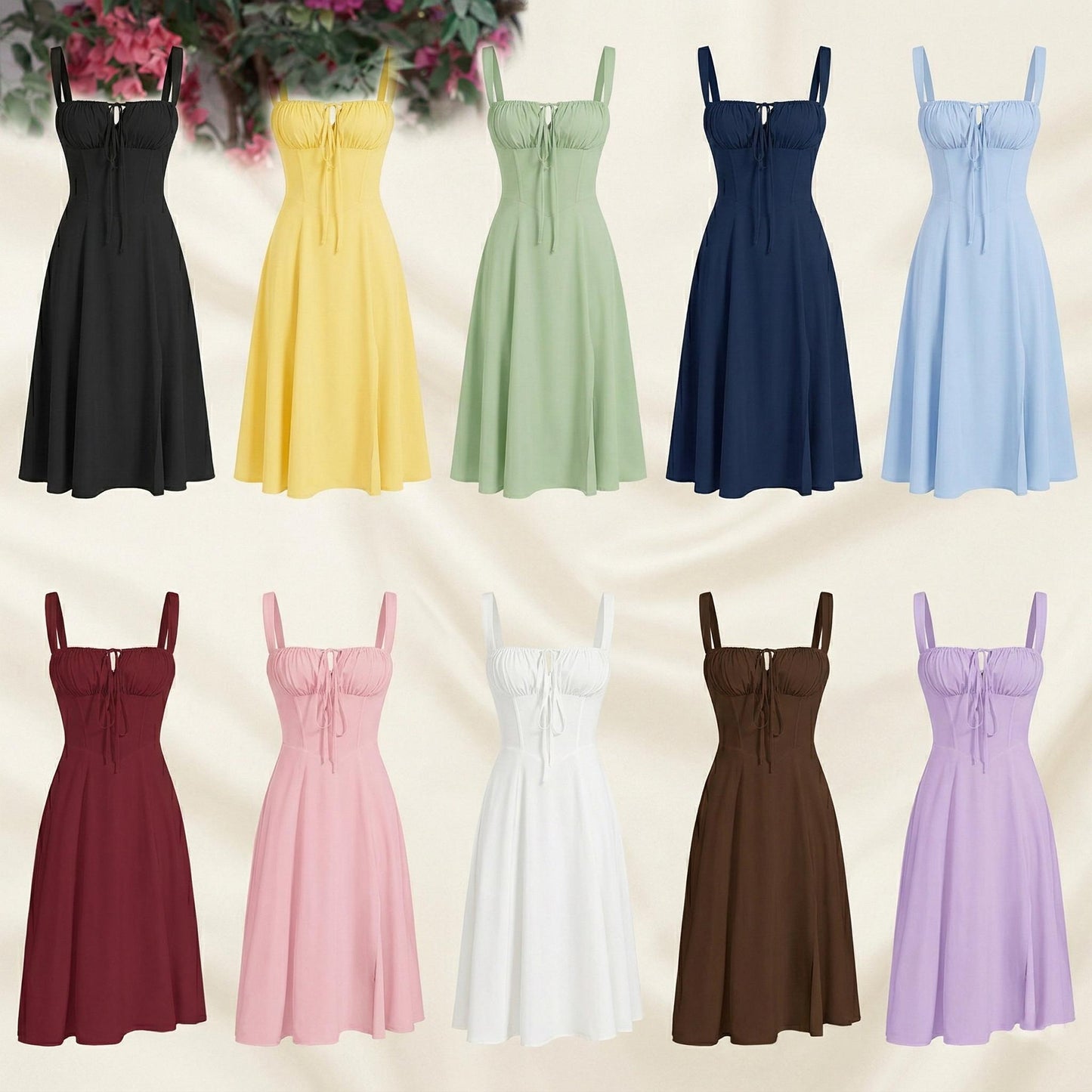 Minimalist Cowl Neck Slip Dress - Backless A-Line Maxi Party Gown, High Waist Evening Apparel, Chic Solid Color Strappy Graduation Dress